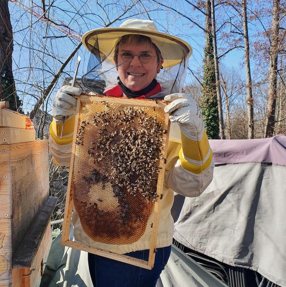 Selbstgemachter Honig aus dem hauseigenen Bienenvolk